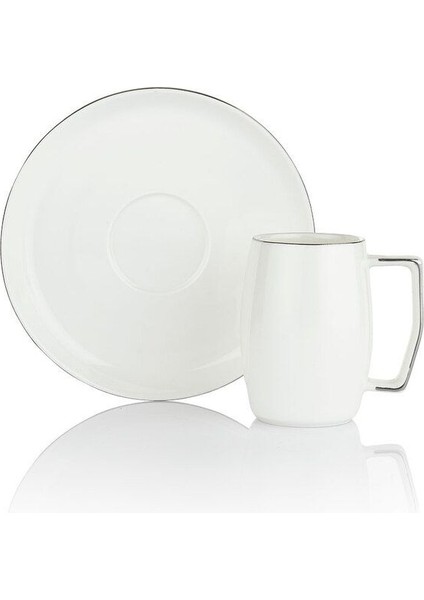 Şık 12 Parça Gümüş Renkli Kahve Fincan Takımı, 6'lı Set