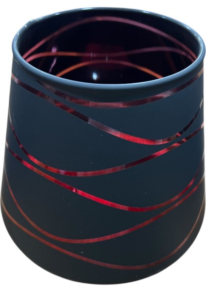 Cam Siyah Çizgili Dar Ağızlı Vazo (18X15 Cm) fiyatları