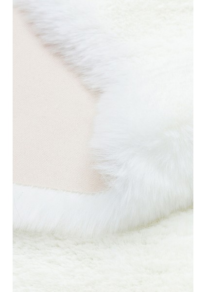 Mollis New Tekli Single White Xxl Yumuşacık Dokulu Yıkanabilir Post Pelüş Halı