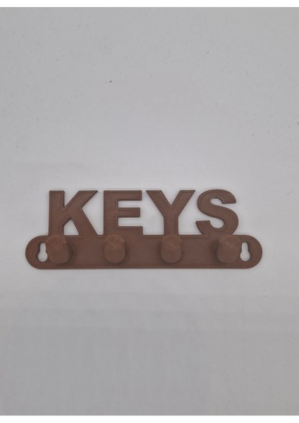 Keys Yazılı Kullanışlı Anahtarlık, 3D Baskı,kahverengi
