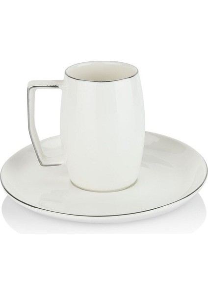 Şık 12 Parça Gümüş Renkli Kahve Fincan Takımı, 6'lı Set fiyatları