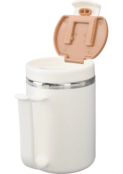 Paslanmaz Çelik Sızdırmaz Kaşıklı Kahve Termosu 500 ml Beyaz-Kahve Kapaklı Ithal Ürün fiyatları