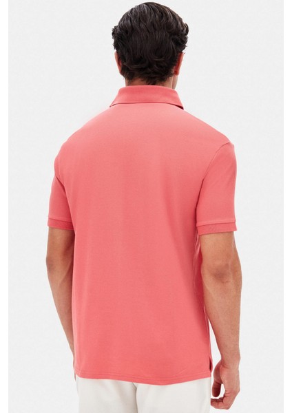 Slim Fit Okyanus Mercanı Pike Dokulu T-Shirt 4EC146011784M fırsatları