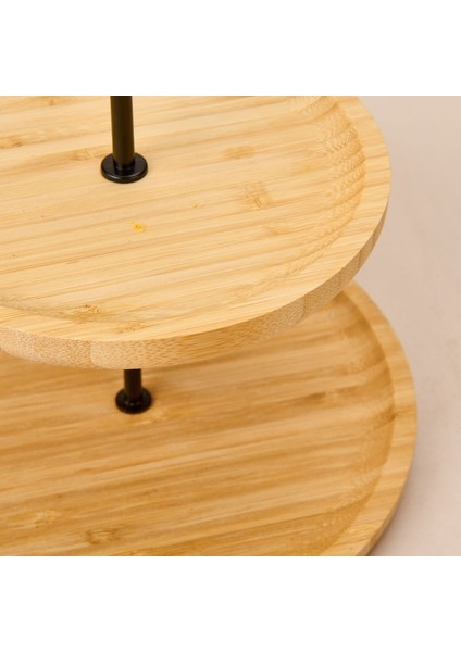 Houseware 2 Katlı Bambu Servis Tabağı - Açık Kahverengi - 21 cm modelleri