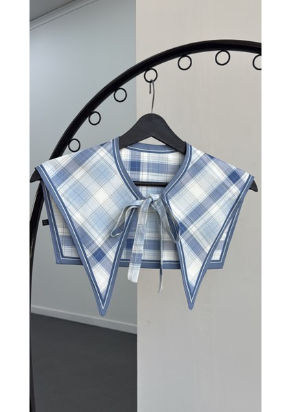 Creedy Mavi Ekose Yaka Fular