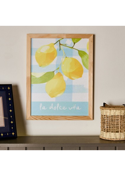 Deco Lime Cello Duvar Panosu - Açık Mavi / Sarı - 30X40 cm