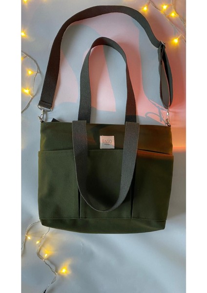 Haki Renkli Fermuarlı Laptop ve Tablet Taşımaya Uygun Kanvas Çanta fiyatları