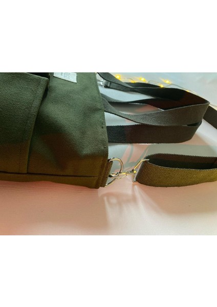 Haki Renkli Fermuarlı Laptop ve Tablet Taşımaya Uygun Kanvas Çanta modelleri