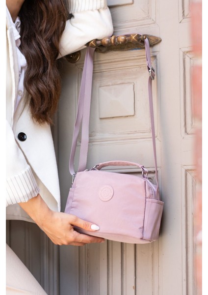 Kadın Günlük Su Geçirmez Paraşüt Kumaş Çapraz Askılı Çanta Pembe