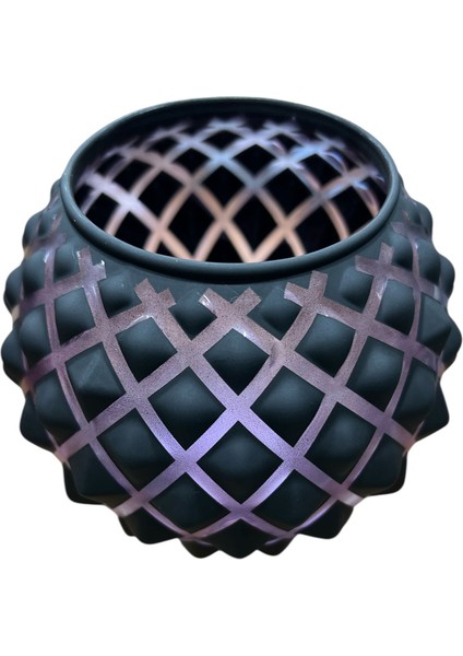 Petek Desenli Siyah Yuvarlak VAZO(13X16CM) fiyatları