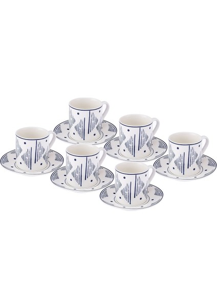 6 Kişilik 90 ml Lacivert Kahve Fincan Takımı, Şık ve Kullanışlı Set fiyatları