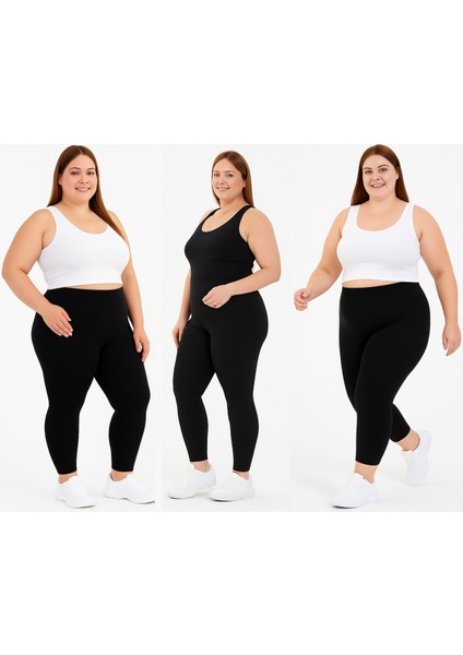 Kadın Büyük Beden Likralı Uzun Tayt ( 3XL - 4XL - 5XL )