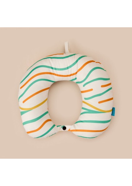 Çizgi Desenli Seyahat Boyun Yastığı - Renkli - 28,5X30 cm