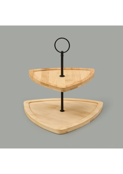 Houseware 2 Katlı Bambu Servis Seti - Asorti - 25 cm