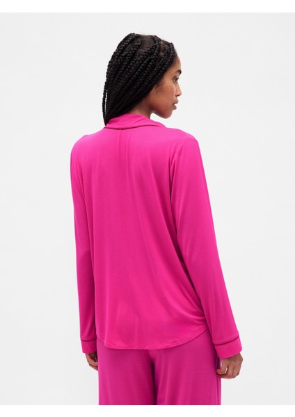 Kadın Pembe Modal Pijama Üstü fırsatları