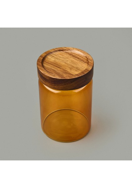Mia Akasya Yuvarlak Cam Kavanoz - Amber - 850 ml modelleri