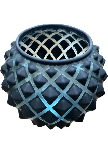 Petek Desenli Siyah Yuvarlak VAZO(13X16CM) fiyatları