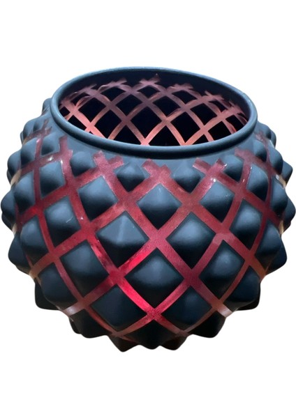 Petek Desenli Siyah Yuvarlak VAZO(13X16CM) fiyatları