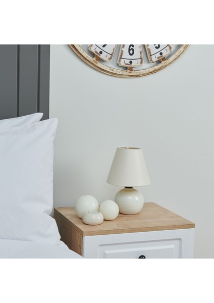 Luce 12'lik Top Abajur Küçük Seramik - Beyaz / Krem fiyatları