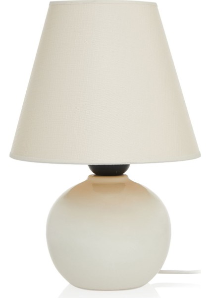 Luce 12'lik Top Abajur Küçük Seramik - Beyaz / Krem modelleri