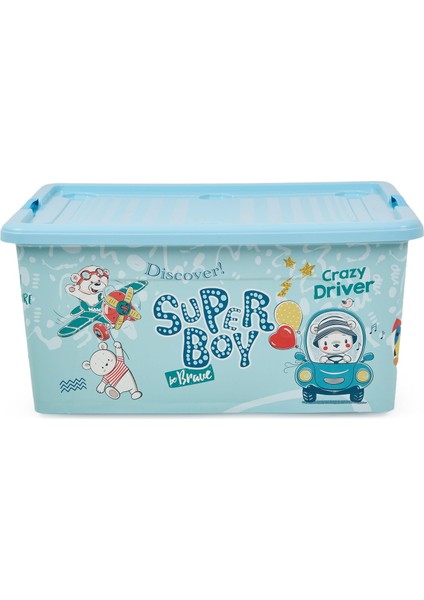 Plastik Tekerlekli Oyuncak Saklama Kutusu - Mavi - 40 Lt fiyatları