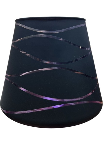 Cam Siyah Çizgili Dar Ağızlı Vazo (18X15 Cm)