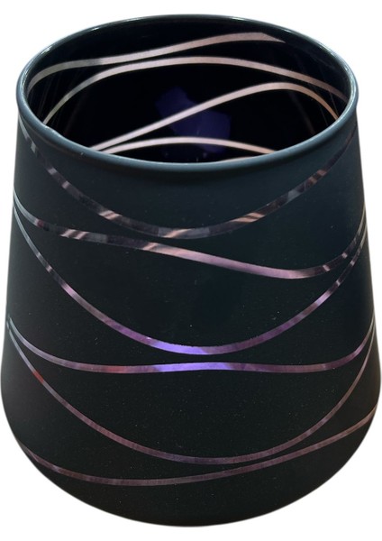 Cam Siyah Çizgili Dar Ağızlı Vazo (18X15 Cm) fiyatları
