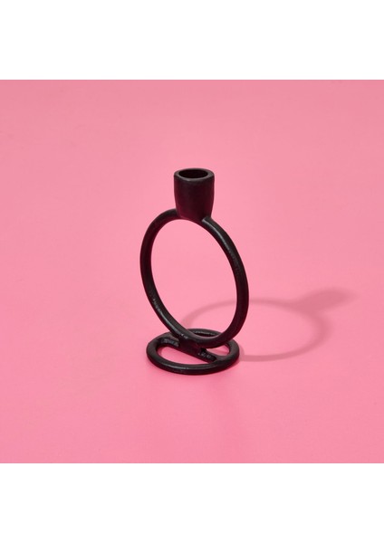 Circle Şamdan - Siyah - 11,5X7,5X15 cm modelleri