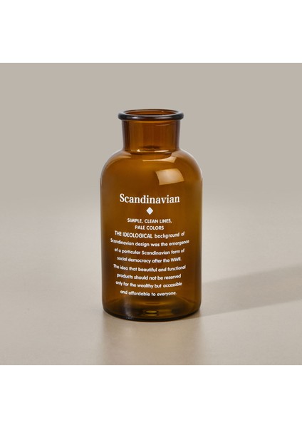 Deco Scandinavian Cam Vazo - Amber - 20X10 cm fiyatları