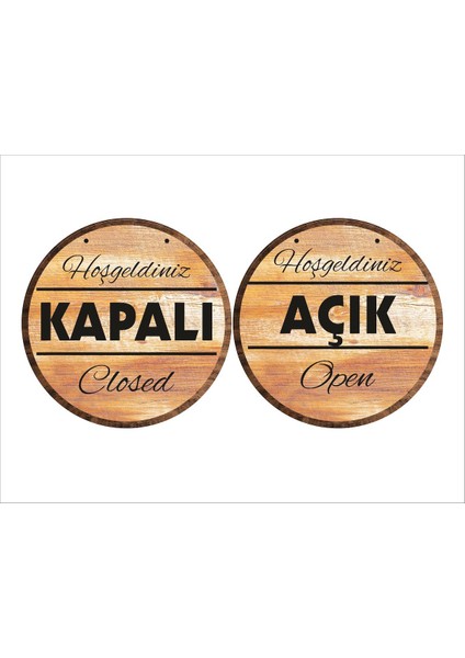 Açık (Open) / Kapalı (Closed) Yazısı Pvc Levha 15 cm