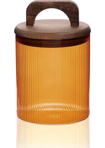 Mia Akasya Kulplu Cam Kavanoz - Amber - 700 ml modelleri