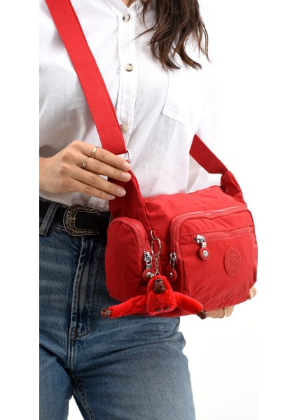 Suya Dayanıklı Kadın Çok Gözlü Kırmızı Omuz Çantası fiyatları