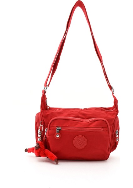 Suya Dayanıklı Kadın Çok Gözlü Kırmızı Omuz Çantası indirimleri
