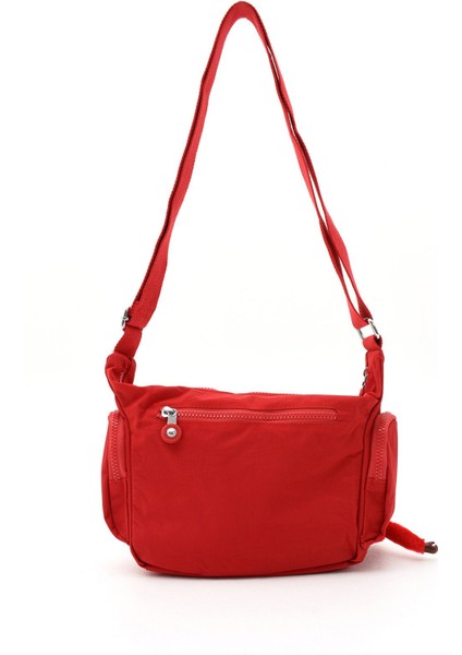Suya Dayanıklı Kadın Çok Gözlü Kırmızı Omuz Çantası