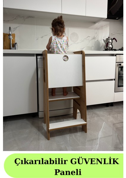 Çıkarılabilir Güvenlik Panelli Öğrenme Kulesi Bebek Öğrenme Kulesi