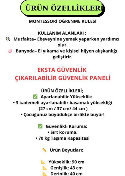 Çıkarılabilir Güvenlik Panelli Öğrenme Kulesi Bebek Öğrenme Kulesi indirimleri