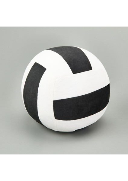 Soft Voleybol Topu Figürlü Yastık - Siyah / Beyaz - 20 cm