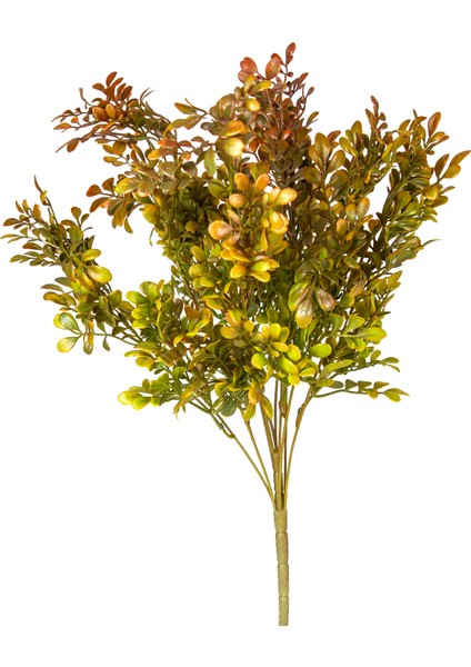Yapay Bitki Şimşir Demet Kızıl/yeşil 55 Cm.