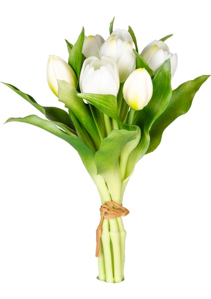 Yapay Lale Islak Dokulu Beyaz 26 Cm.