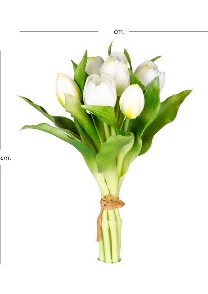 Yapay Lale Islak Dokulu Beyaz 26 Cm. fırsatları