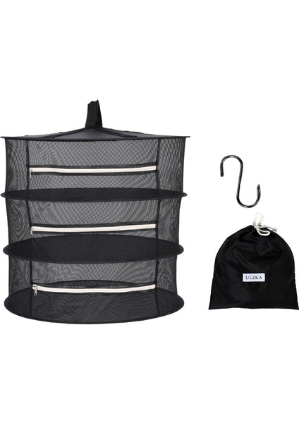 3 Katlı Fermuarlı Meyve Sebze Bitki Kurutma Filesi | Katlanabilir Meyve Sebze Bitki Doğal Kurutma Sepeti