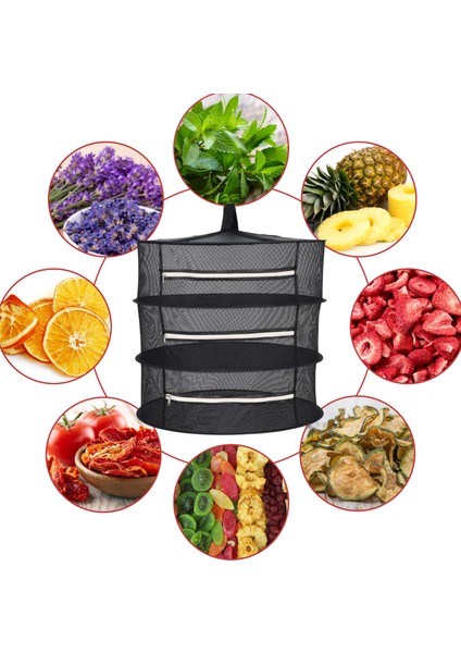 3 Katlı Fermuarlı Meyve Sebze Bitki Kurutma Filesi | Katlanabilir Meyve Sebze Bitki Doğal Kurutma Sepeti modelleri