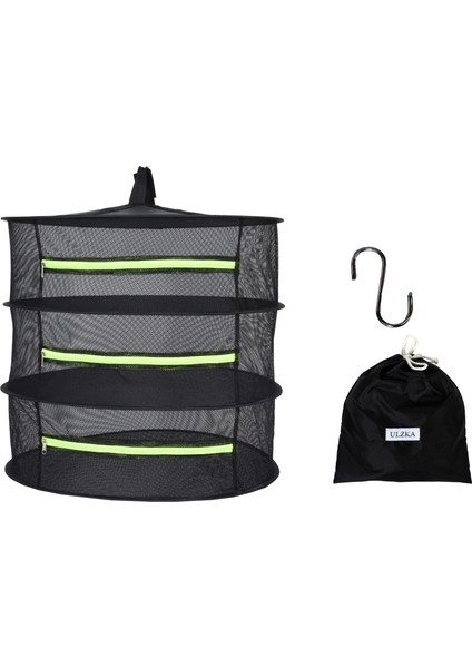 3 Katlı Fermuarlı Meyve Sebze Bitki Kurutma Filesi | Katlanabilir Meyve Sebze Bitki Doğal Kurutma Sepeti