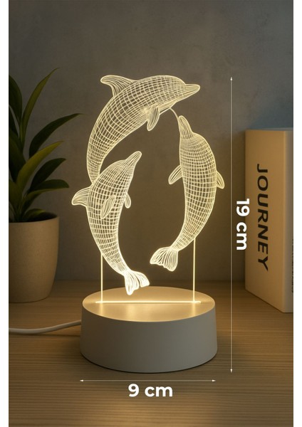 3D Yunus Figürlü Gece Lambası, Beyaz, Şık ve Ilgi Çekici Dekorasyon Parçası fırsatları