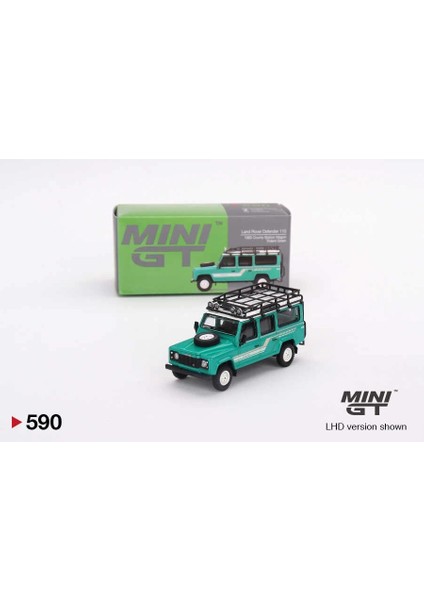 Mini Gt 1/64 Land Rover Defender 110 1985 County Station Wagon Trident Green fırsatları