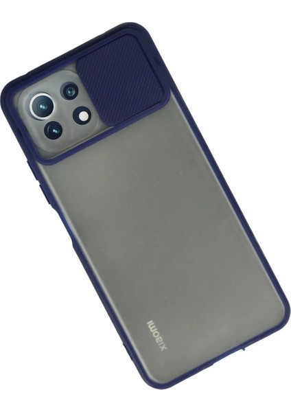 Xiaomi Mi 11 Lite Kılıf Palm Buzlu Kamera Sürgülü Silikon - Lacivert fiyatları