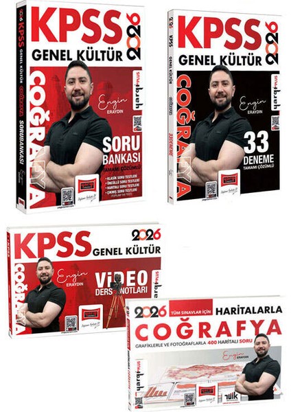 Yargı Yayınları 2026 Kpss Genel Kültür Coğrafya Soru - Deneme - Video Ders - Harita Seti (Engin Eraydın)