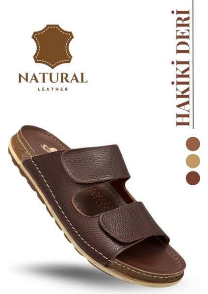 Hakiki Deri Erkek Terlik Doğal Deri Terlik C Kahve modelleri