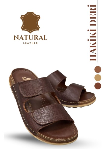 Hakiki Deri Erkek Terlik Doğal Deri Terlik C Kahve fırsatları