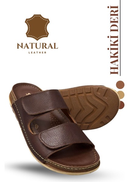 Hakiki Deri Erkek Terlik Doğal Deri Terlik C Kahve indirimleri